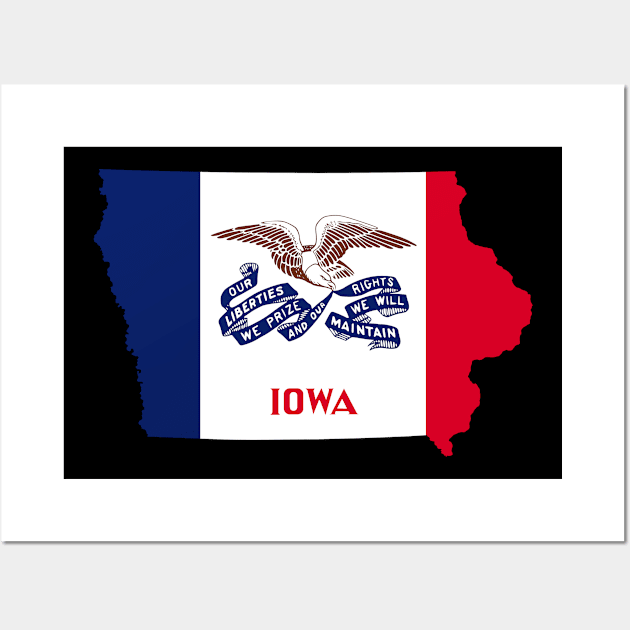 Iowa Flag Map Wall Art by Historia